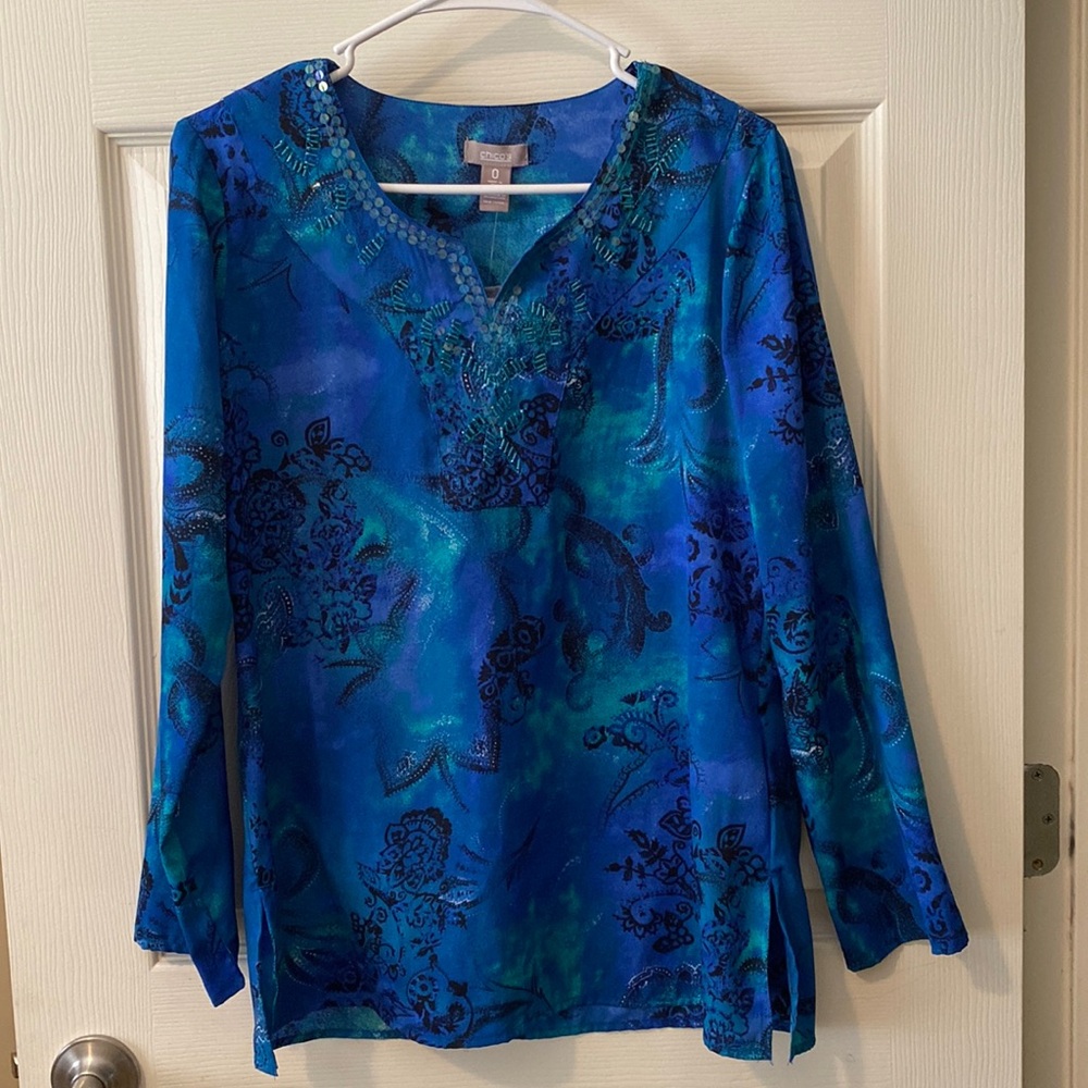 Chico’s Tunic Embellished Top